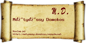 Mátyássy Domokos névjegykártya